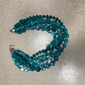 Elegant Teal Beaded Necklace